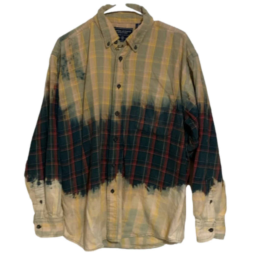 American Eagle outfitters upcycled bleach Ombre men’s button down size large